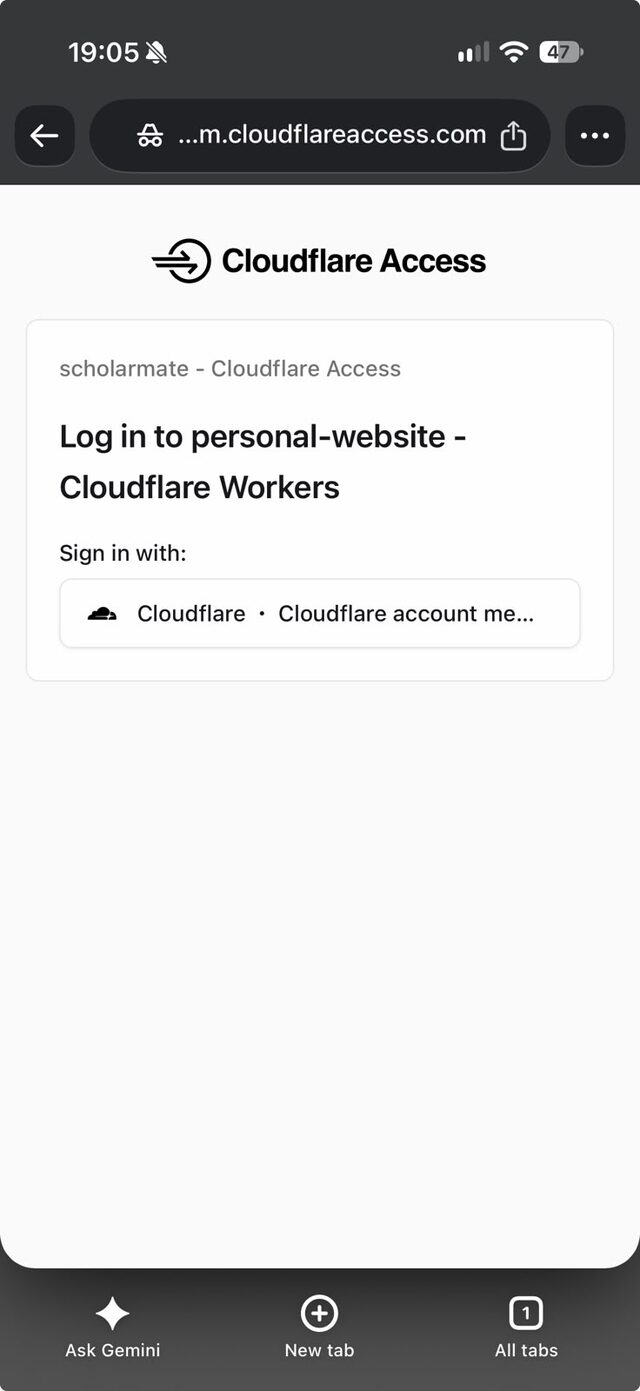 The Cloudflare Access login in front of a preview